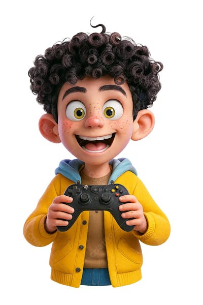 Jovem gamer Cartoon IA