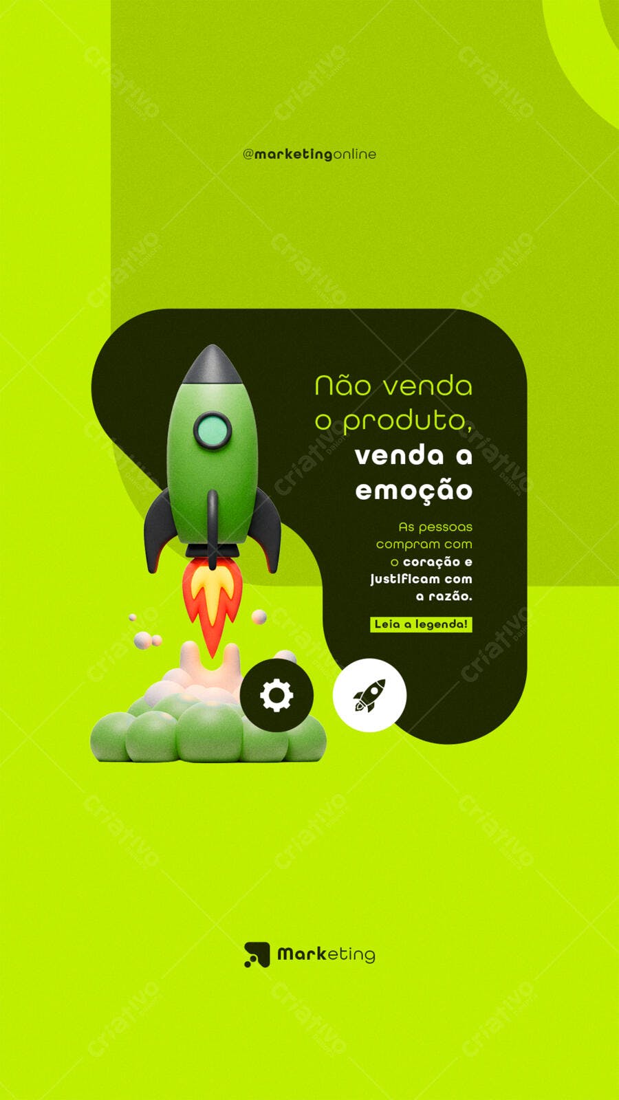 Postagem de Mídias Sociais Verde e Preto PSD Editável