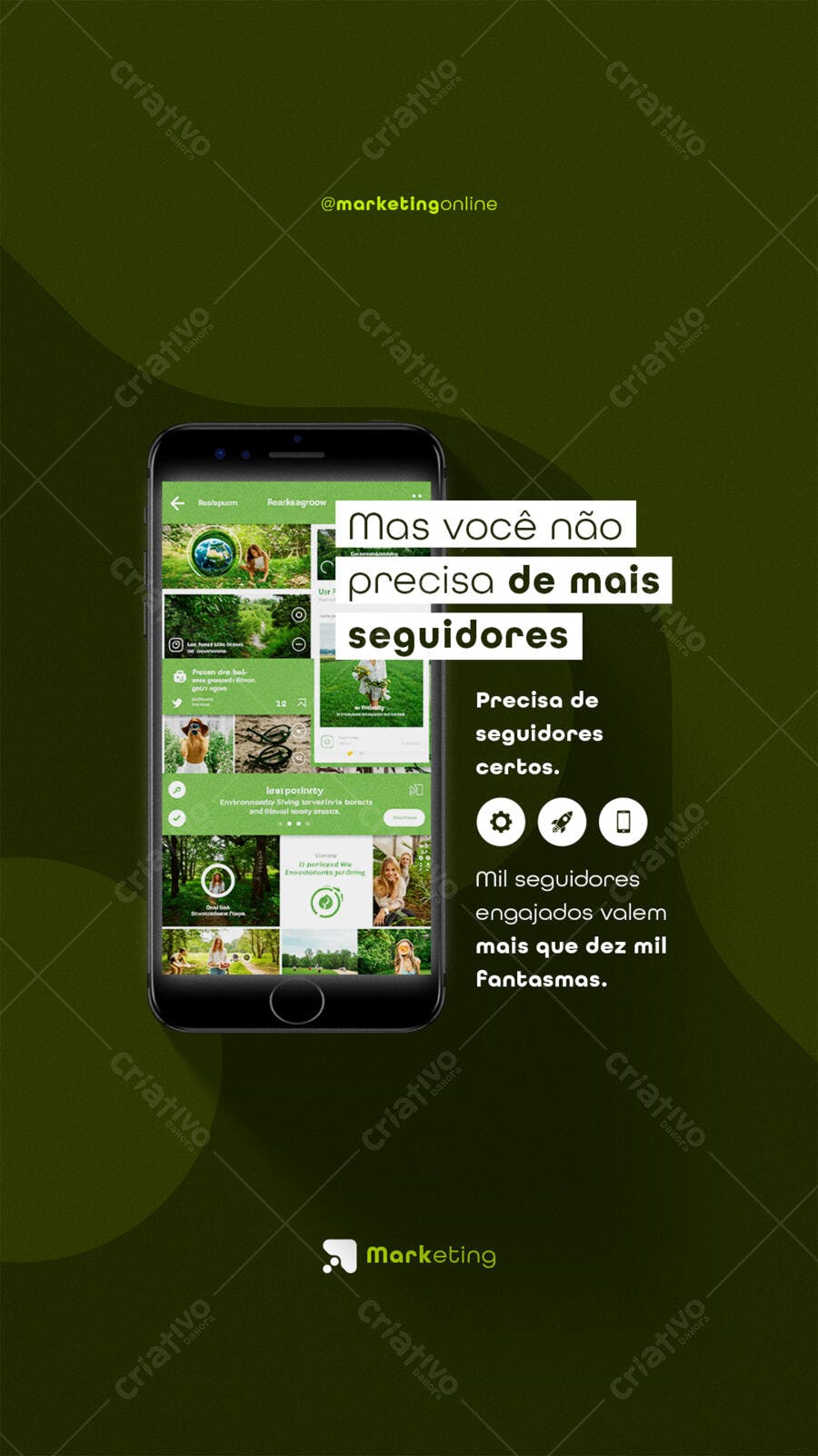 Modelo de Tela de Celular para Marketing Digital PSD Editável