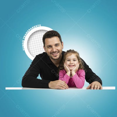Imagem PNG Transparente de Pai e Filha Sorrindo com Carinho e Alegria 02