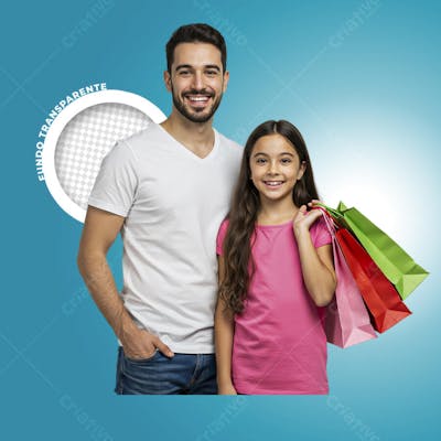 magem PNG Transparente de Pai e Filha Sorrindo com Amor e Alegria 05 05