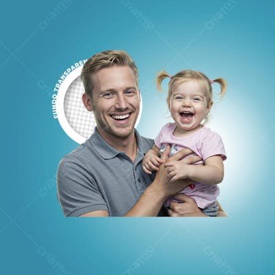 Pai e Filho Felizes em Momento de União – Arquivo PNG com Fundo Transparente 03