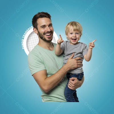 Pai e Filho Compartilhando um Sorriso – Imagem PNG 04