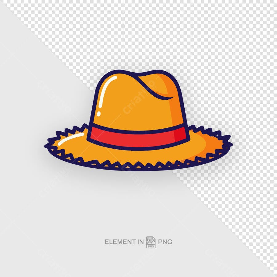 Ilustração Chapéu de Palha Verão PSD Editável