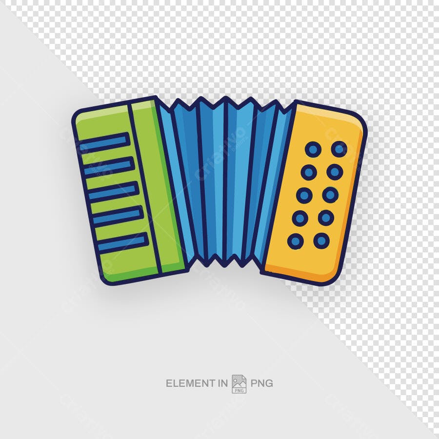 Ícone Acordeon Colorido PSD Editável
