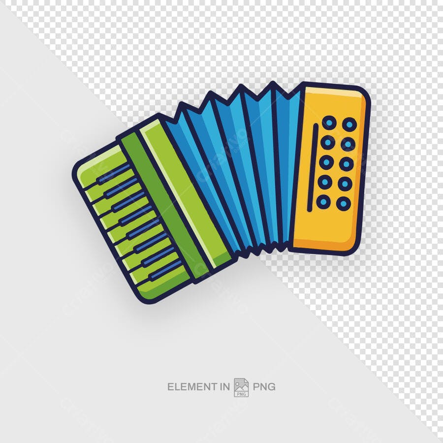 Ícone Sanfona Acordeon PSD Editável