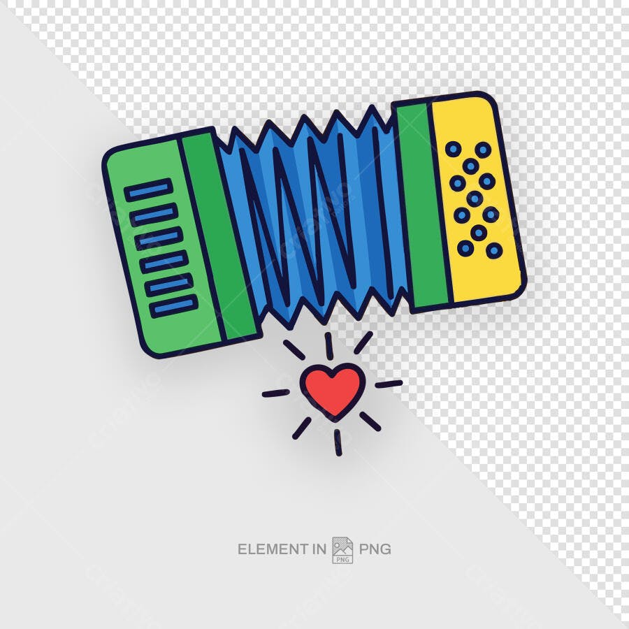 Ícone San Valentin: Acordeon PSD Editável