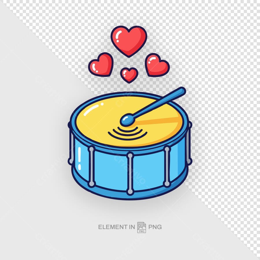 Design de Bateria Dia dos Namorados PSD Editável