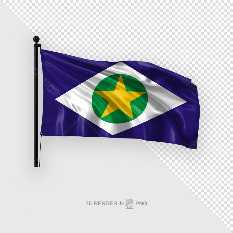 Mockup Bandeira Brasileira PSD Editável