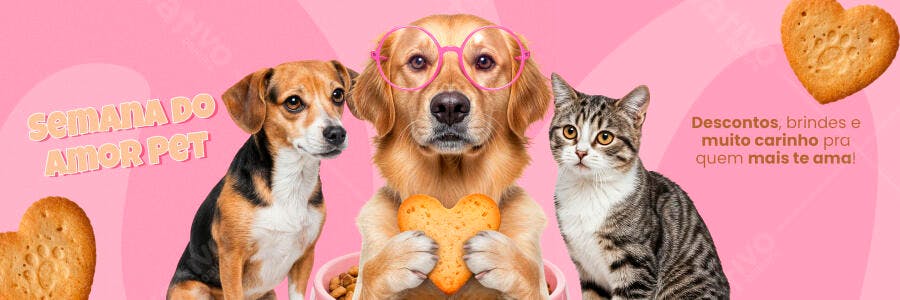 Banner Semana do Amor Pet PSD Editável