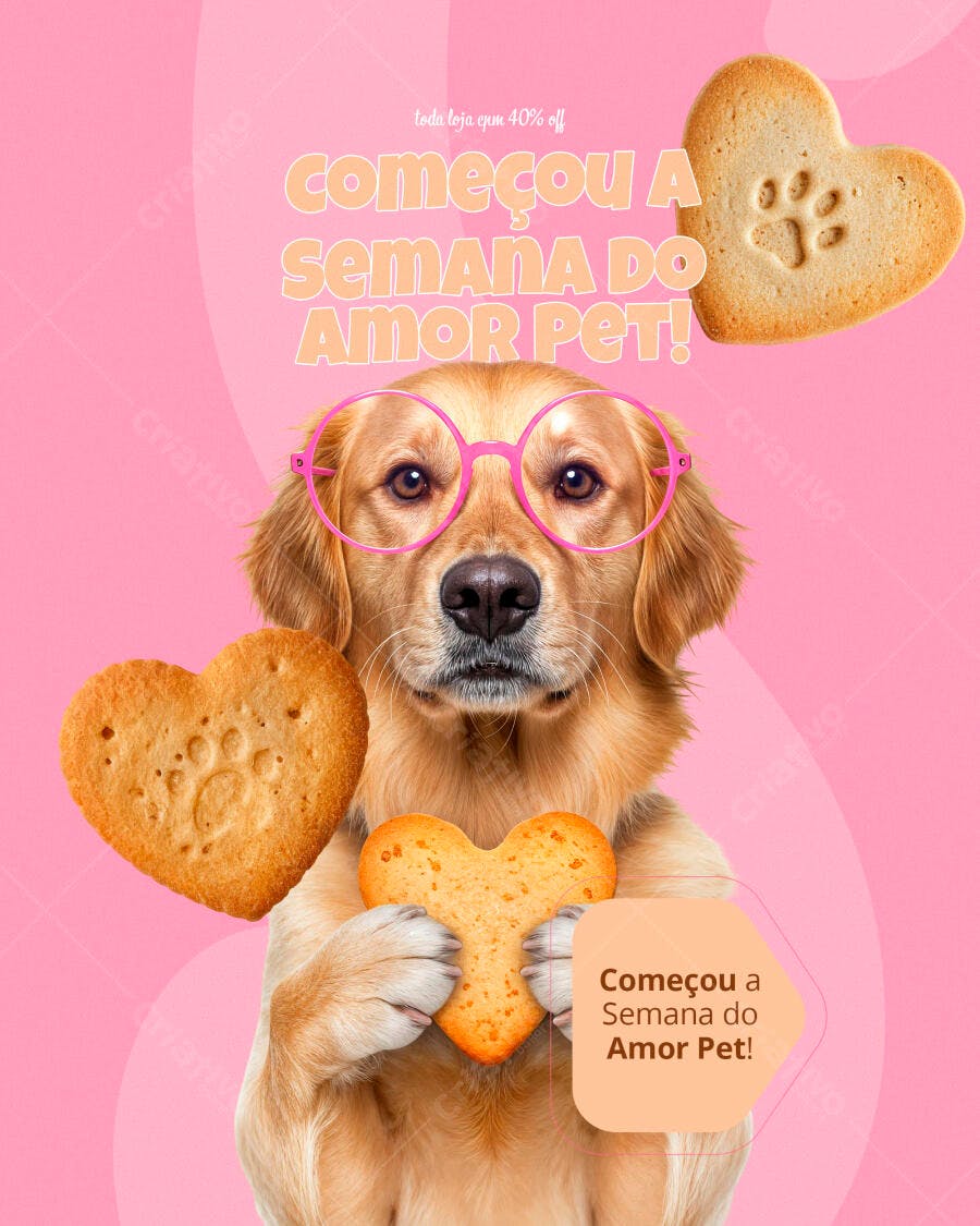 Flyer Semana do Amor Pet PSD Editável