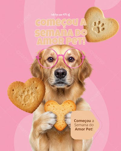 Campanha Semana do Amor Pet  Social media PSD Editavel 1