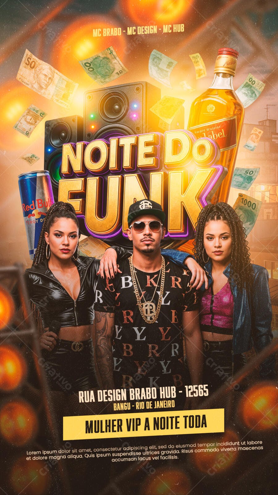 Flyer Noite do Funk PSD Editável