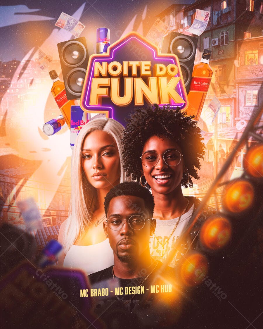 Flyer Noite do Funk PSD Editável