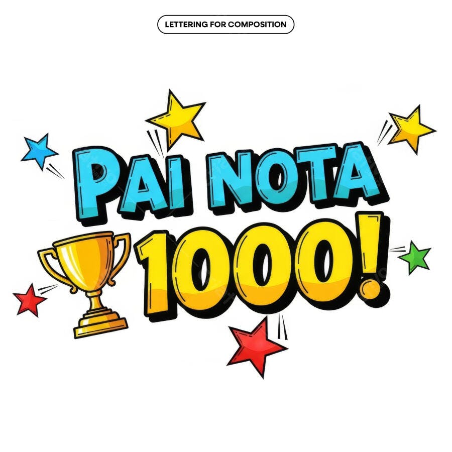 Arte Dia dos Pais Pai Nota 1000 PSD Editável