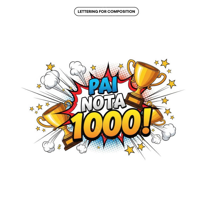 Arte Dia dos Pais Pai Nota 1000 PSD Editável