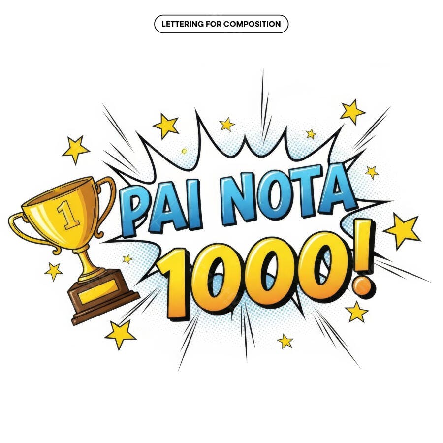 Arte Dia dos Pais Pai Nota 1000 PSD Editável