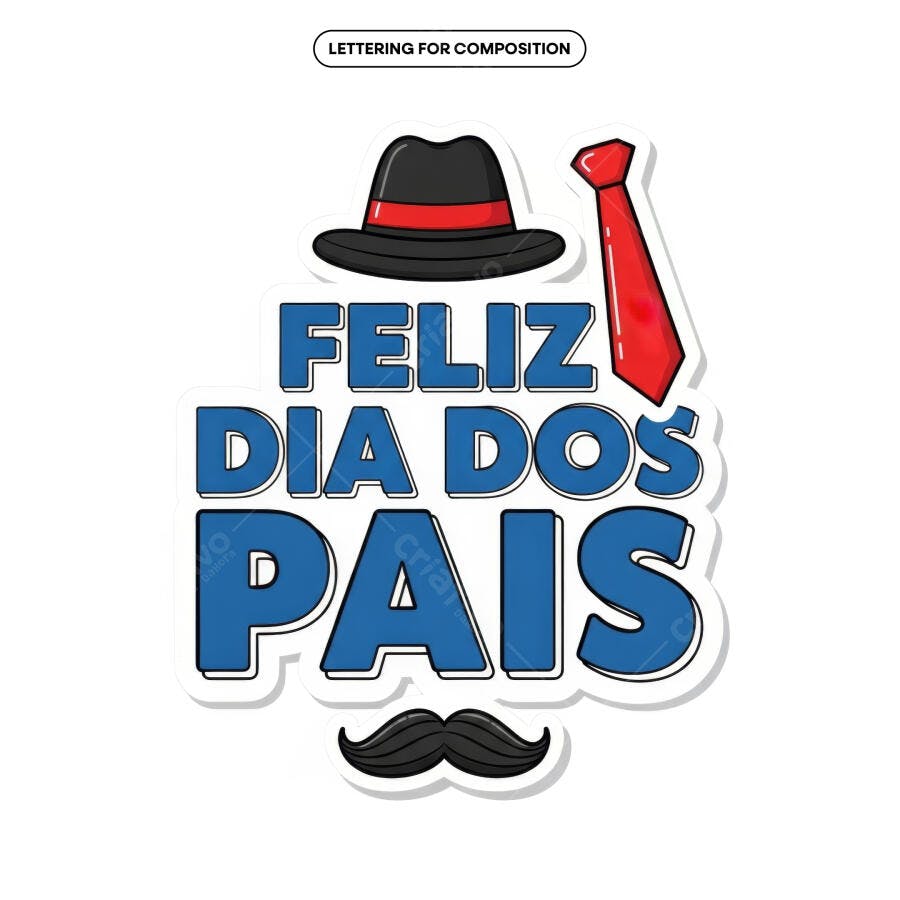 Arte para o Dia dos Pais PSD Editável