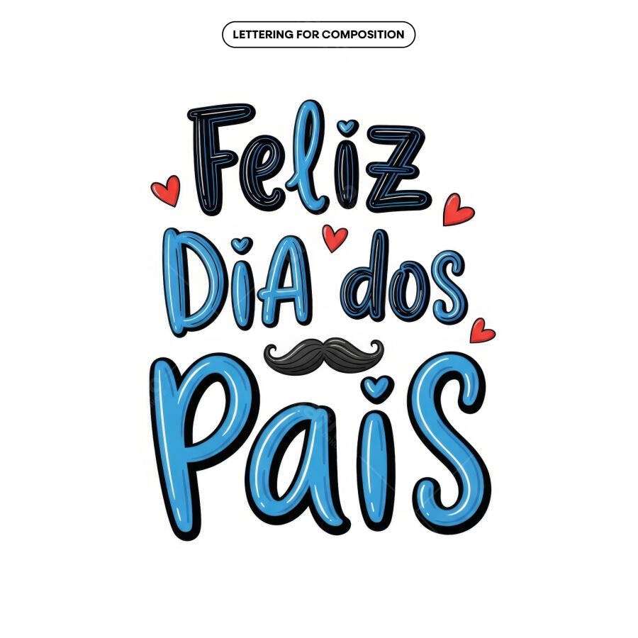 Arte para o Dia dos Pais PSD Editável