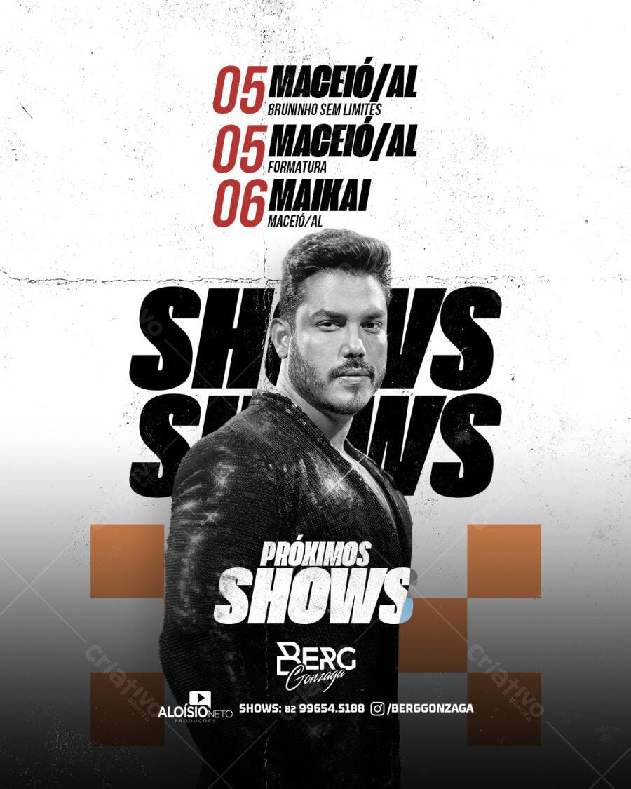 Flyer para Shows do Berg Gonzaga PSD Editável