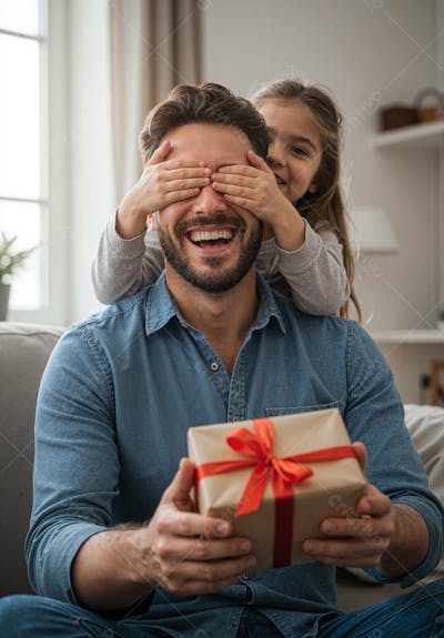 Pai e Filha Entrega de Presentes Dia dos Pais