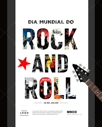 Dia Mundial do Rock 13 de julho social media post editável (4)