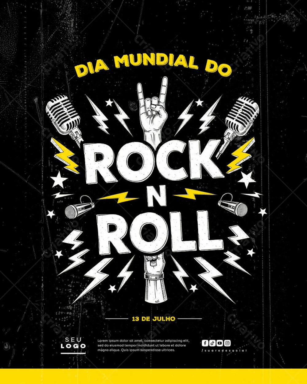Dia Mundial do Rock 13 de julho social media post editável (2)
