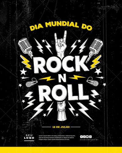 Dia Mundial do Rock 13 de julho social media post editável (2)