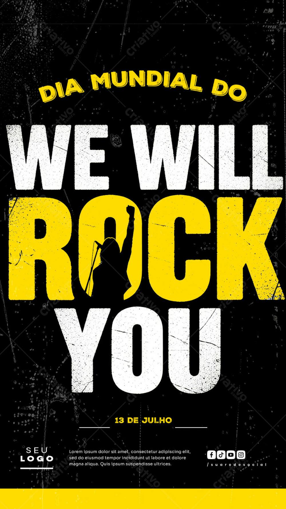 Dia Mundial do Rock 13 de julho social media post editável story (6)