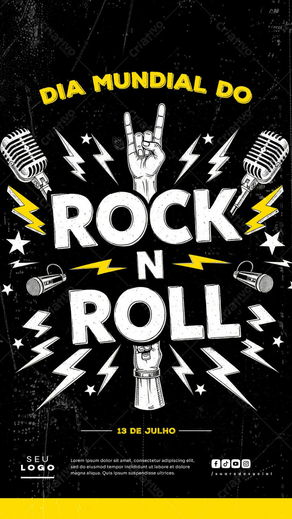 Dia Mundial do Rock 13 de julho social media post editável story (3)