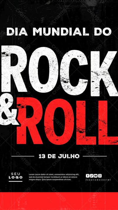 Dia Mundial do Rock 13 de julho social media post editável story (5)