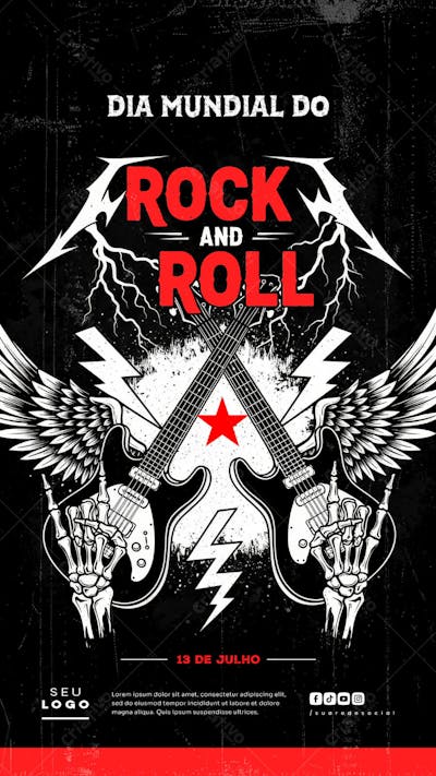 Dia Mundial do Rock 13 de julho social media post editável story (1)