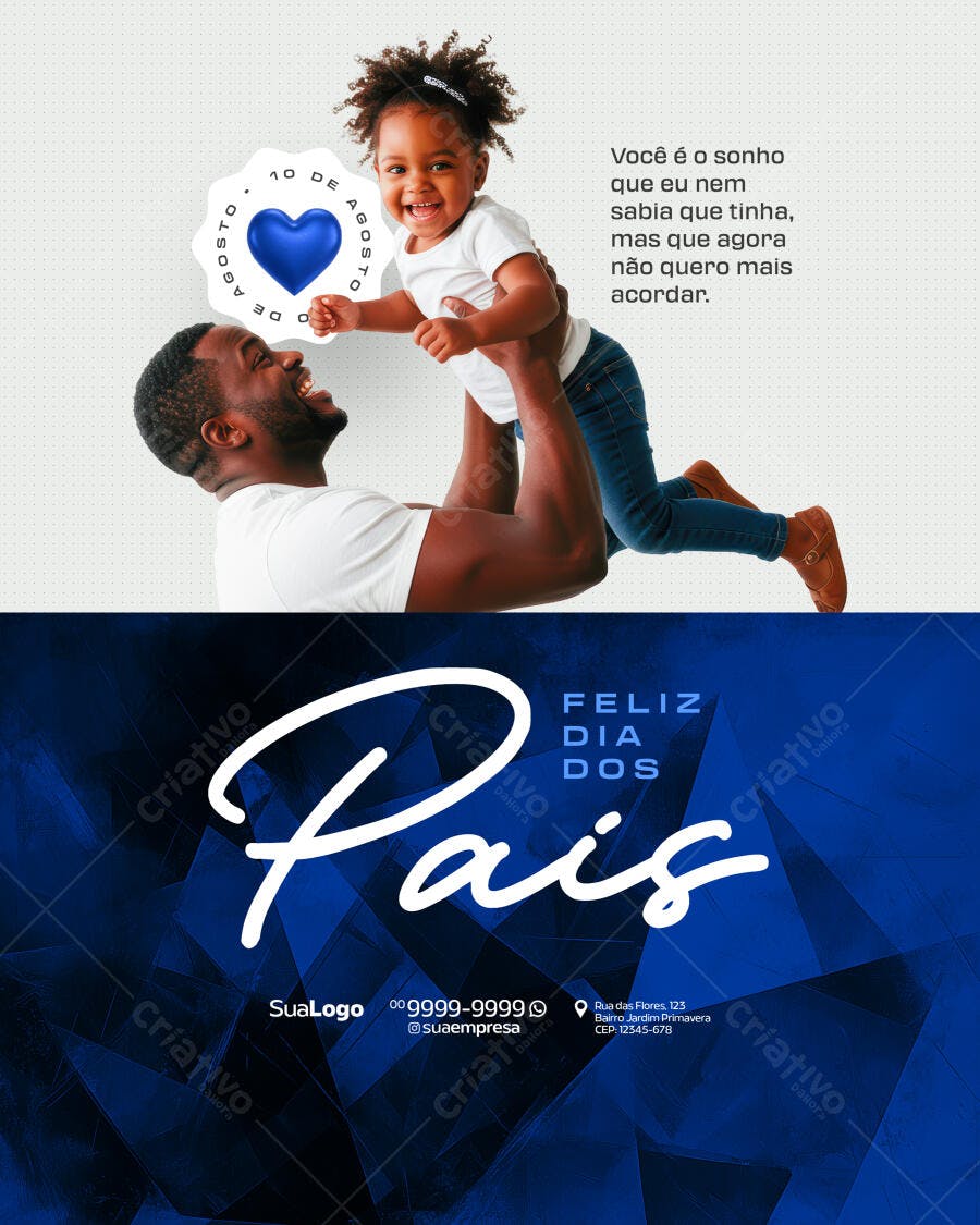 Flyer Dia dos Pais 10 de Agosto PSD Editável
