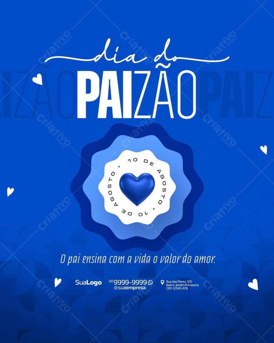 Flyer Dia dos Pais 10 de Agosto PSD Editável