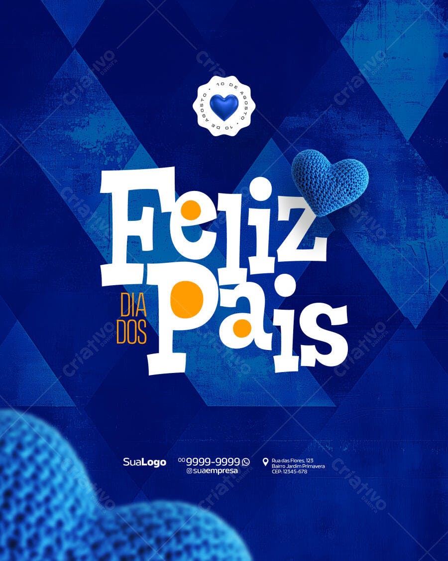 Flyer Dia dos Pais 10 de Agosto PSD Editável