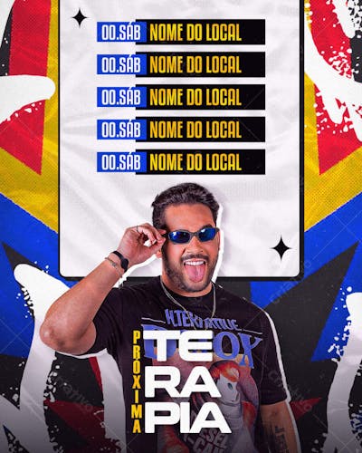 FLYER PARA ARTISTAS AGENDA SEMANAl PRÓXIMA TERAPIA FEED