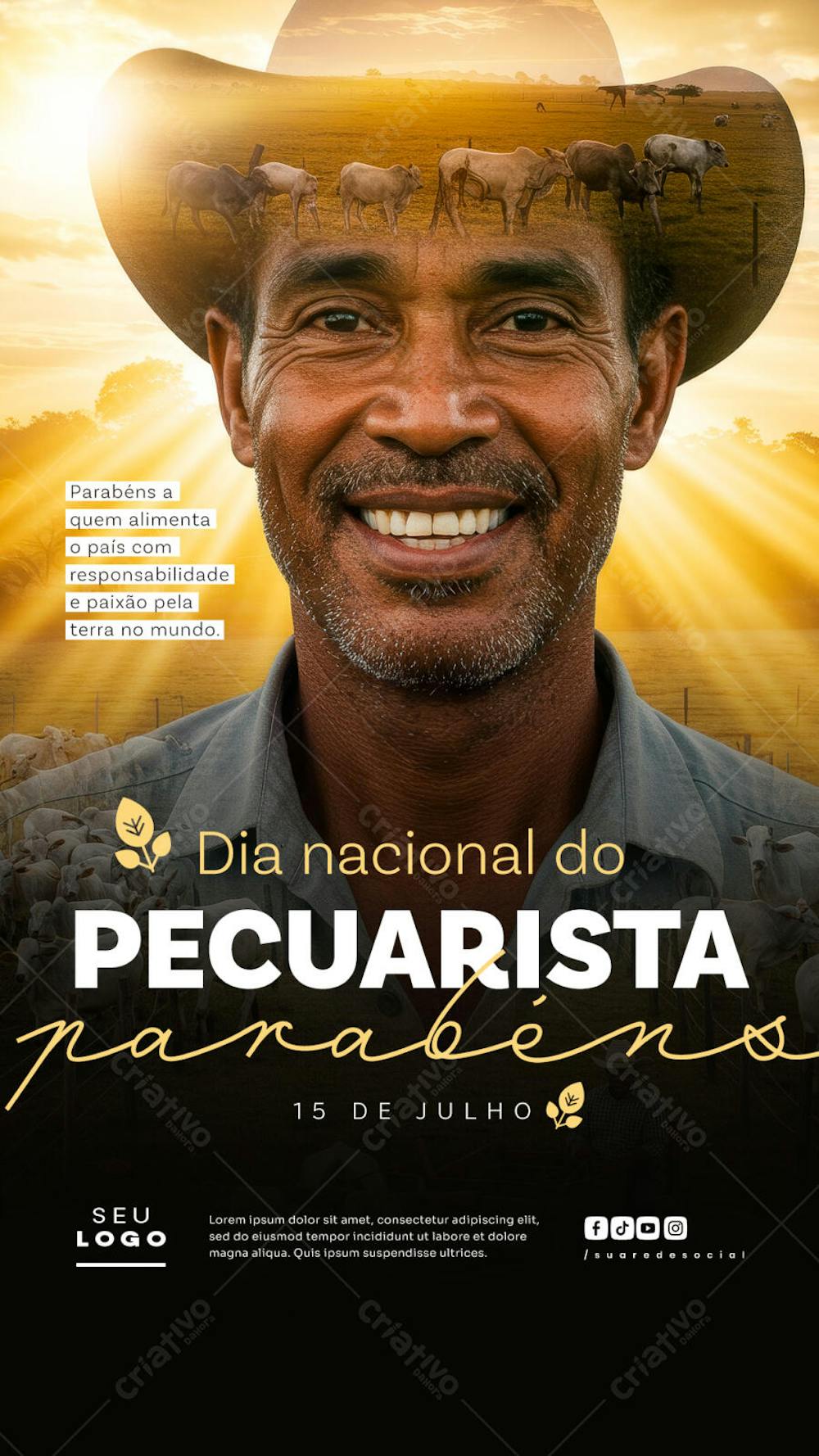 Dia Nacional do Pecuarista 15 de Julho social media psd editável Story (2)
