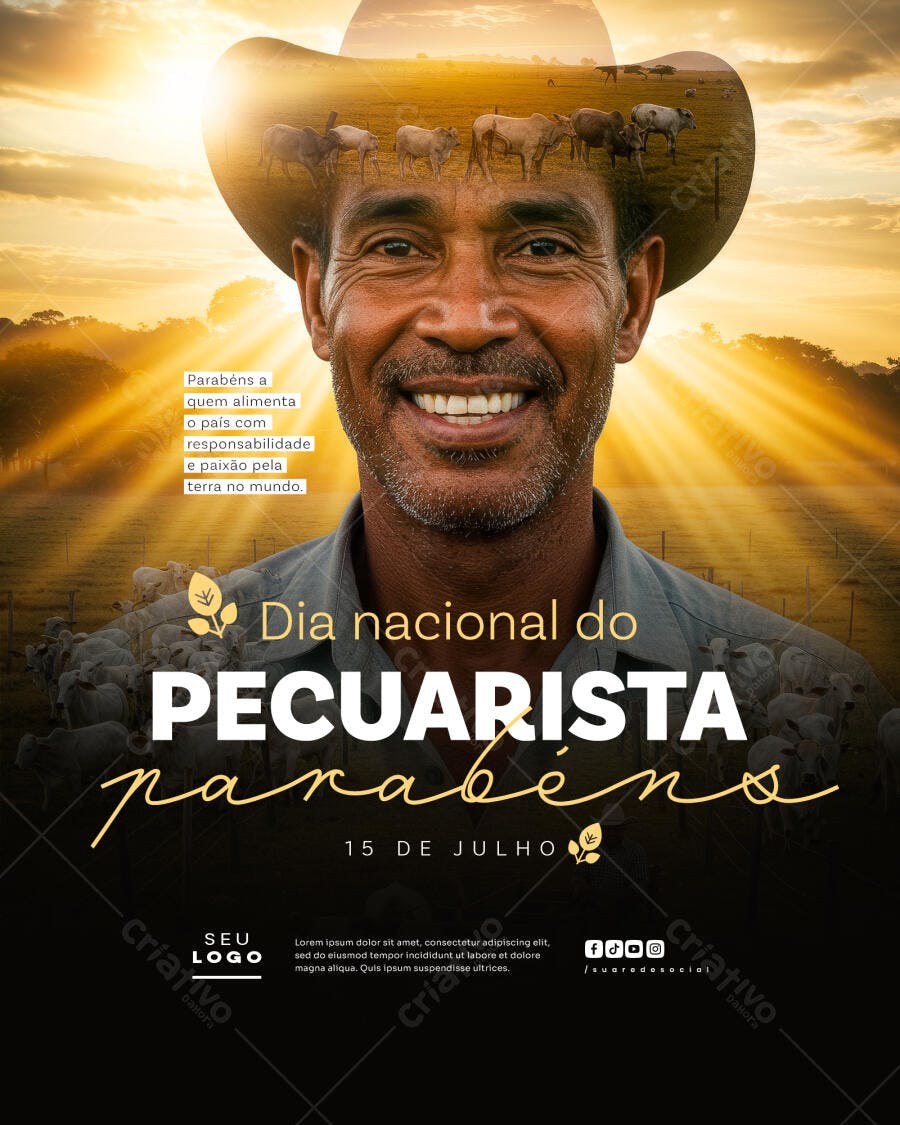 Flyer Dia do Pecuarista PSD Editável