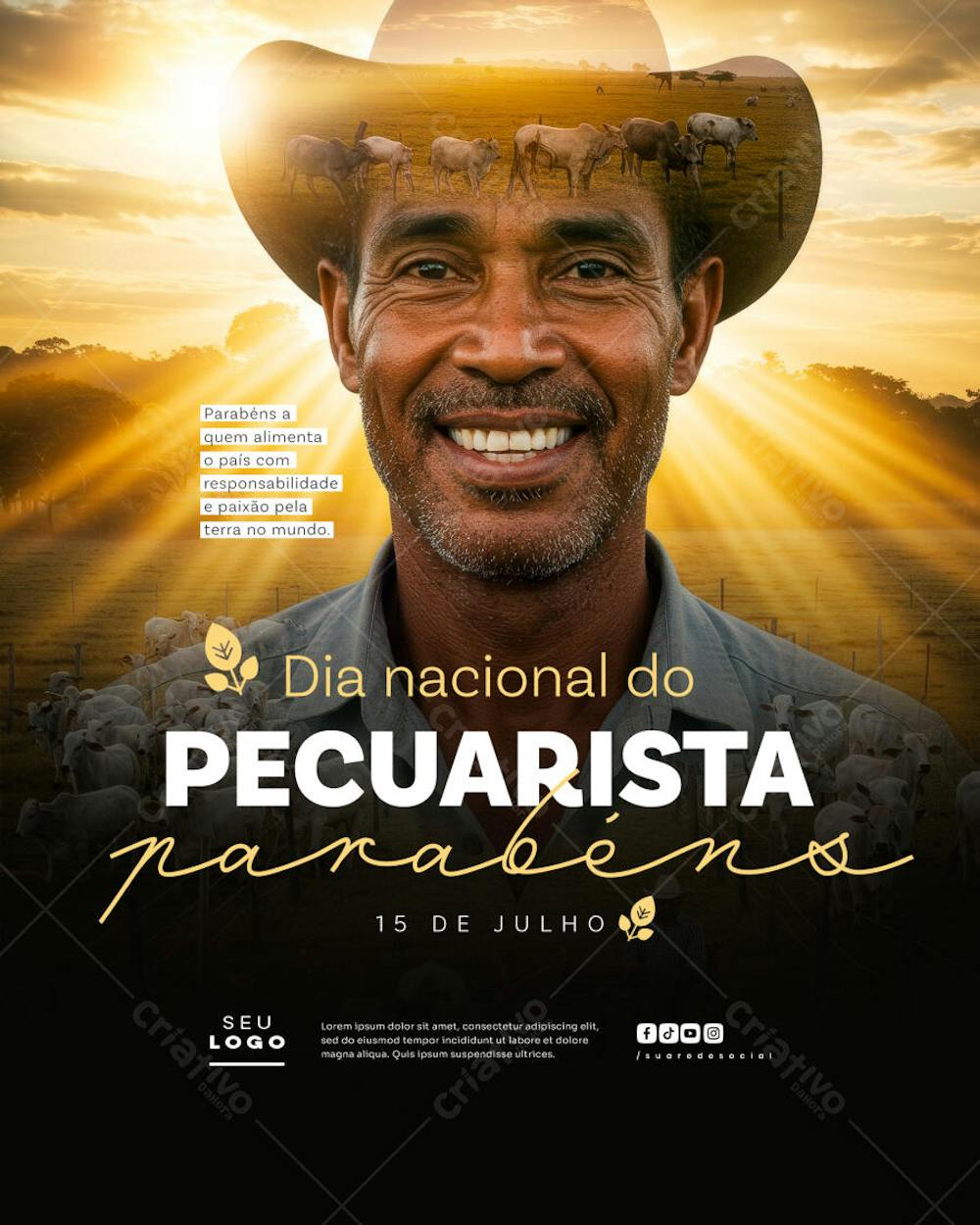 Dia Nacional do Pecuarista 15 de Julho social media psd editável Feed (6)