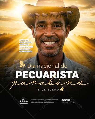 Dia Nacional do Pecuarista 15 de Julho social media psd editável Feed (6)