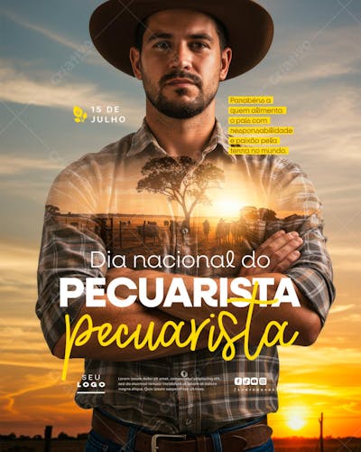 Dia Nacional do Pecuarista 15 de Julho social media psd editável Feed (2)