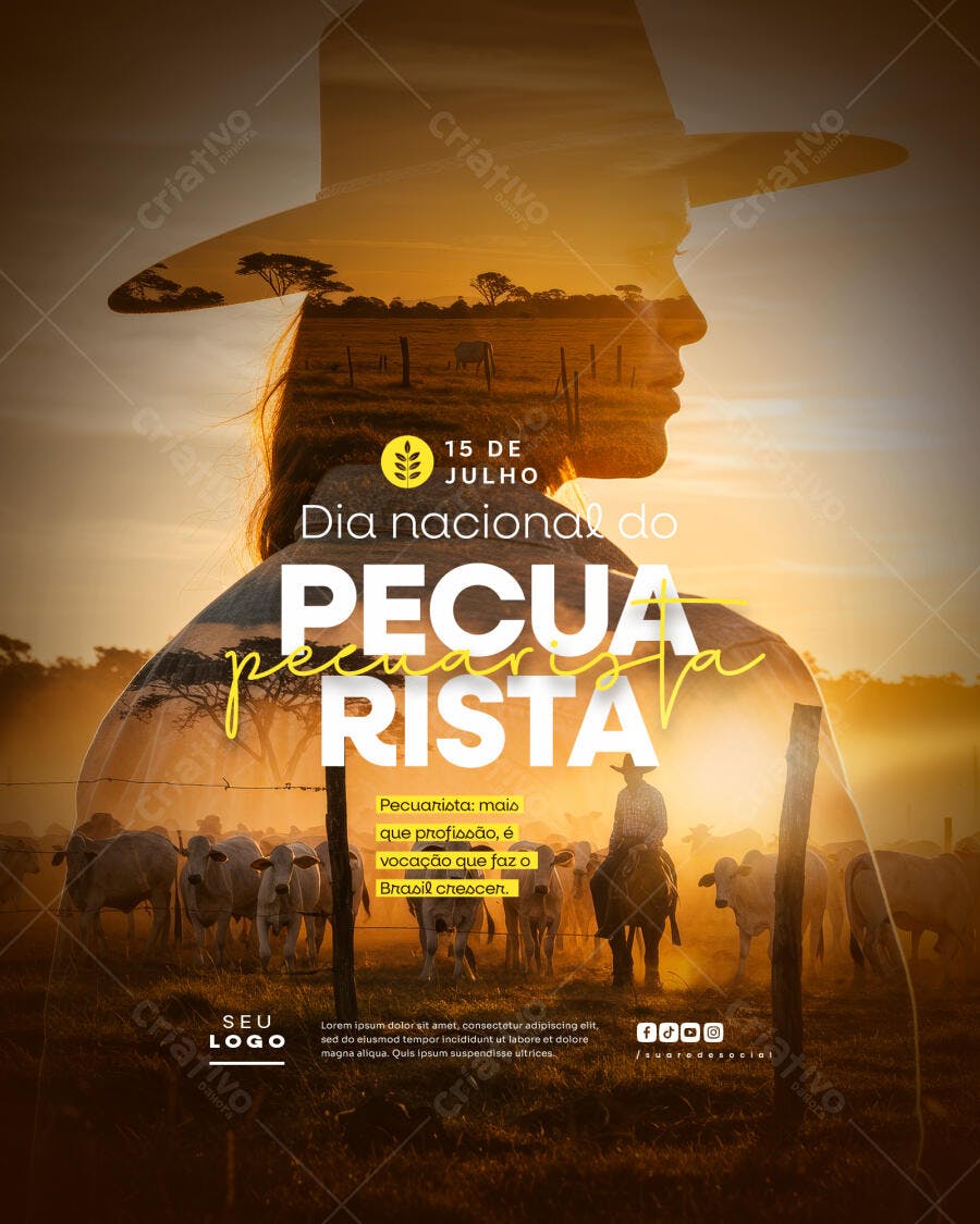 Flyer Dia do Pecuarista PSD Editável