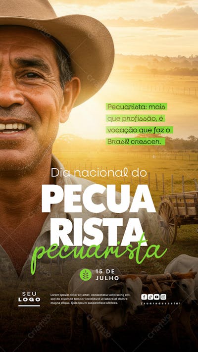 Dia Nacional do Pecuarista 15 de Julho social media psd editável Story (1)