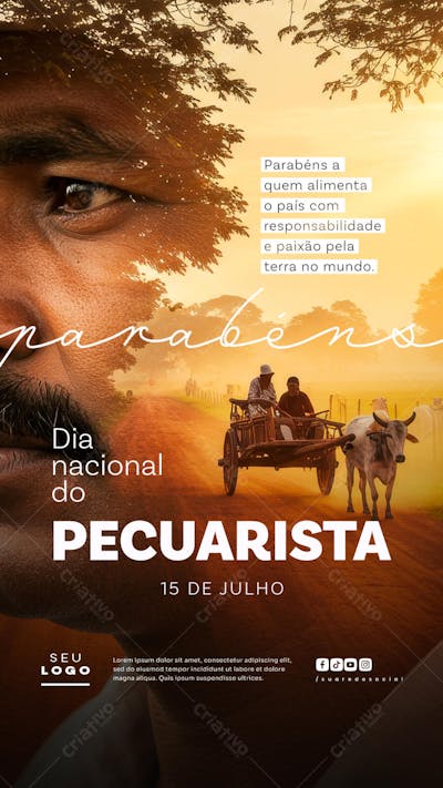 Dia Nacional do Pecuarista 15 de Julho social media psd editável Story (3)