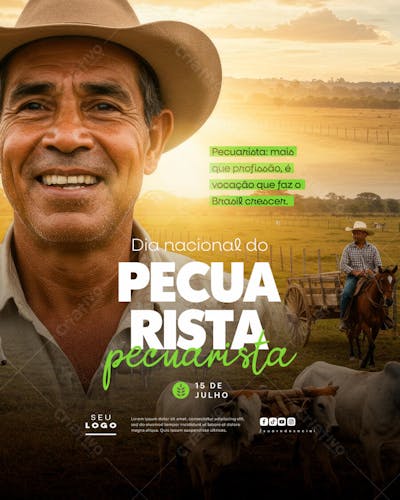 Dia Nacional do Pecuarista 15 de Julho social media psd editável Feed (1)