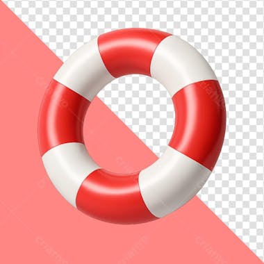 BEACH BUOY, RED AND WHITE PNG