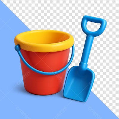 BALDE COM PÁ 3D PNG