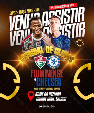 FLYER ESPORTIVO FUTEBOL FLUMINENSE vs CHELSEA MUNDIAL DE CLUBES
