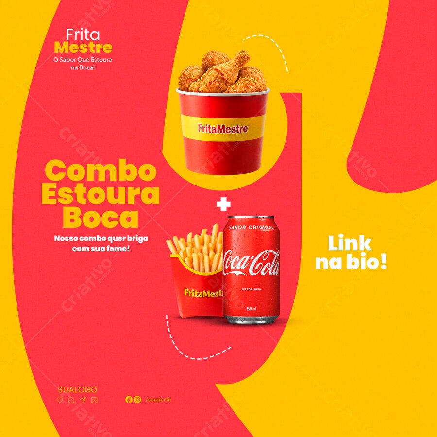Post para Redes Sociais de Lanchonete PSD Editável