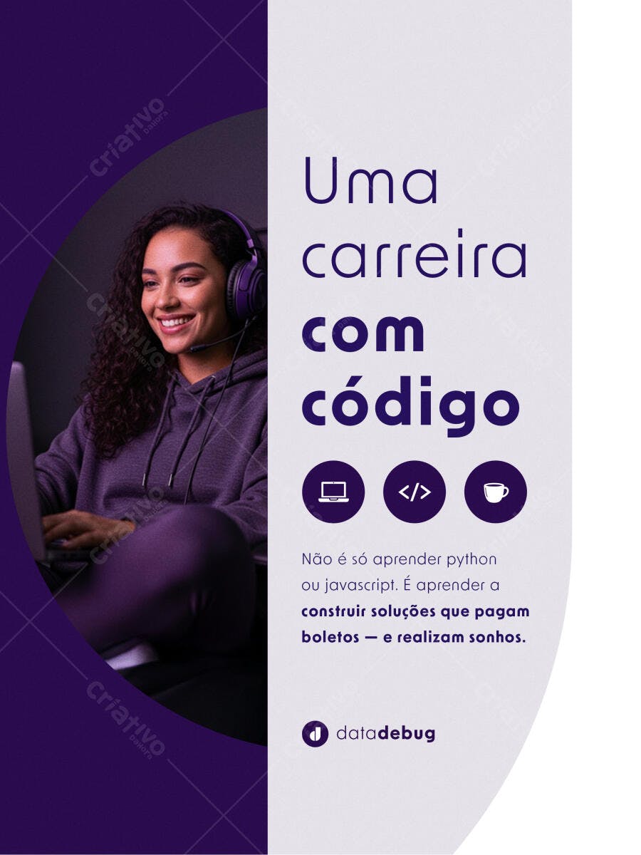 Post para Redes Sociais Carreira em Programação PSD Editável